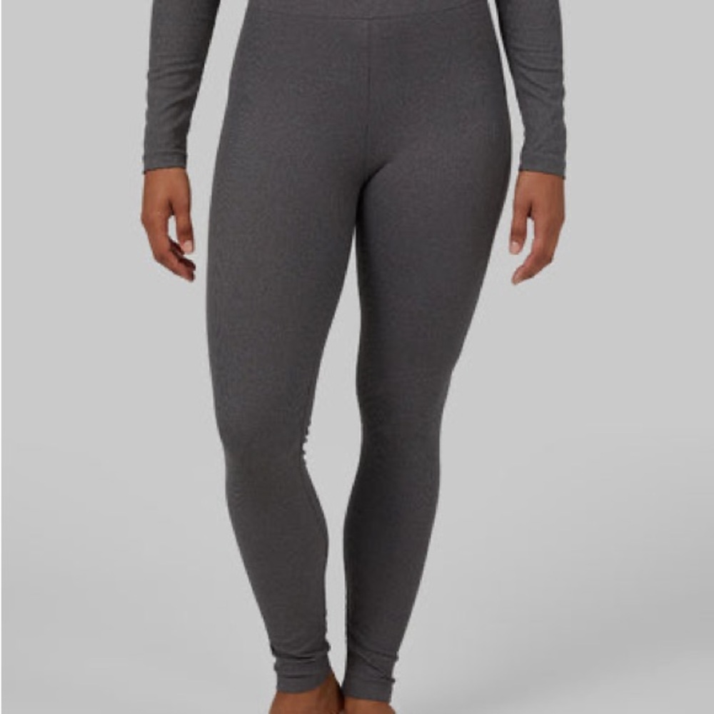 32 Degrees Gray Ribbed Leggings Layering‎ Stretch Comfortable